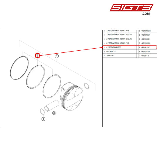 Z Piston Rings Set - 0Pb198155C [Porsche 718 Cayman Gt4 Rs Clubsport] Piston