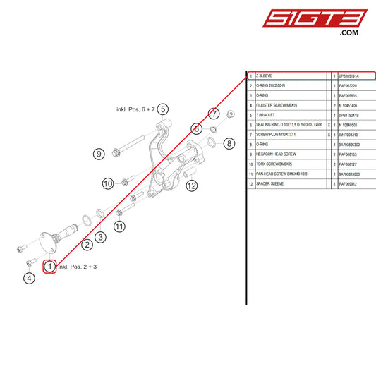 Z Sleeve - 0Pb105191A [Porsche 718 Cayman Gt4 Rs Clubsport] Central Oil Supply System