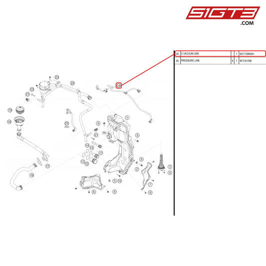 Z Vacuum Line - 9Gt129456H [Porsche 718 Cayman Gt4 Rs Clubsport] Oil Tank