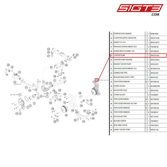 Z Water Pump - 0Pb121010C [Porsche 718 Cayman Gt4 Rs Clubsport] Engine Water Circuit